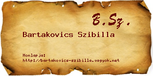 Bartakovics Szibilla névjegykártya